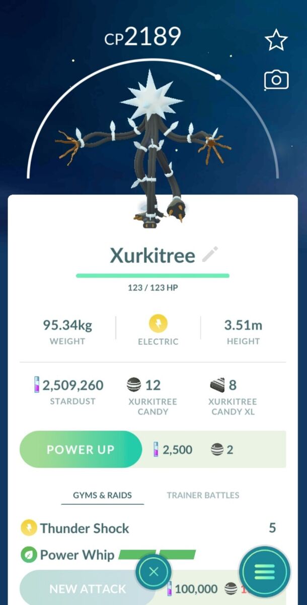 Pokémon Go Ultra Beast Xurkitree for PvP Ultra league or Master