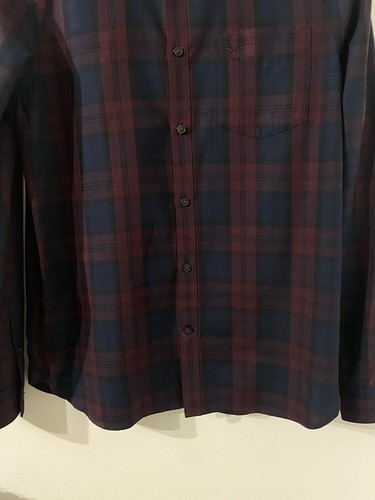 Fred Perry Tartan Long Sleeved Button Shirt Medium Brand New With Tags - Picture 9 of 22