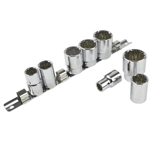 1/2" Drive Socket British Whitworth BSW Imperial Sizes 8pc Shallow Set TE079 - Picture 2 of 2