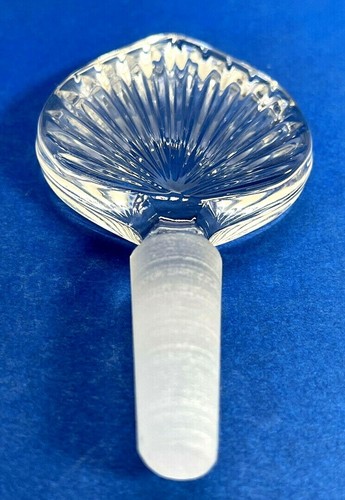 Vintage Etched Glass Perfume Bottle Dauber Fan Finial 6" Vanity Collectible - Picture 8 of 12