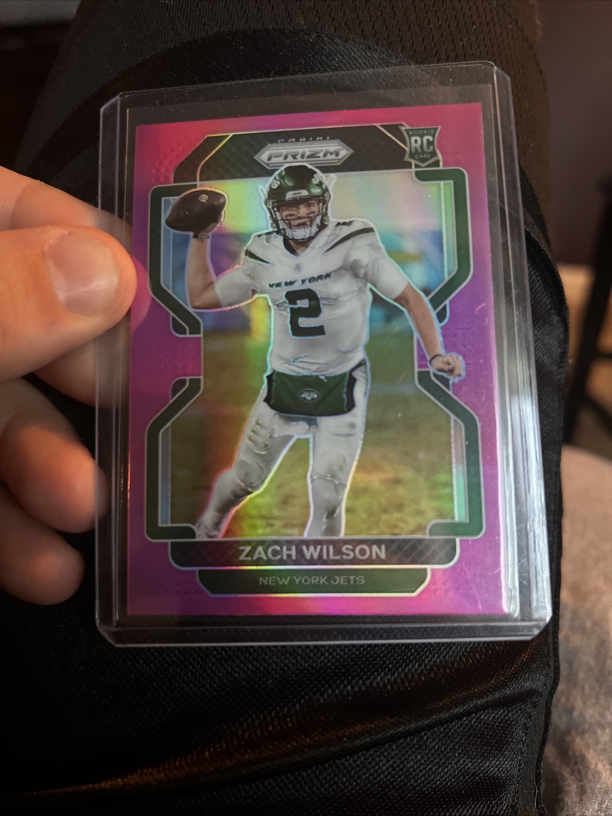 2021 PANINI PRIZM ZACH WILSON PINK PRIZM REFRACTOR RC #332 SP JETS