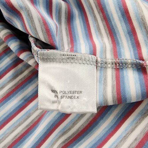 Camisa Polo Peter Millar Para Hombre Grande Gris Azul Rojo Rayas Elastizada Manga Corta - Imagen 9 de 13