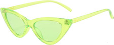 Przene Cat Eye Sunglasses Color Fluorescent Green Small Frame Small Frame 4D 