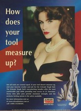 1996 Schrade Tough Tool - Measure Up? - Beautiful Elegant Woman - Print Ad Photo