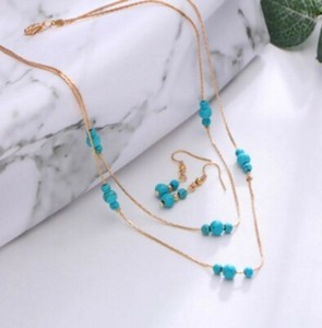 Authentic Gold Plated Jewelry Set, Necklace and dangle earrings BRAND