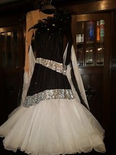 Standardkleid Turnierkleid Tanzkleid Schwarz Weiß Gr. 34, 36 Ballroom Dress