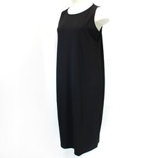 Eileen Fisher Plus Size Black Fine Jersey Boat Neck Sleeveless Midi Dress 1X