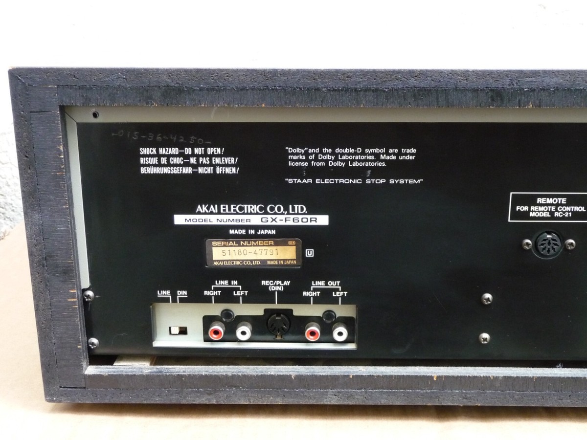 Akai GX F60R Auto Reverse Stereo Cassette Tape Deck w Wooden