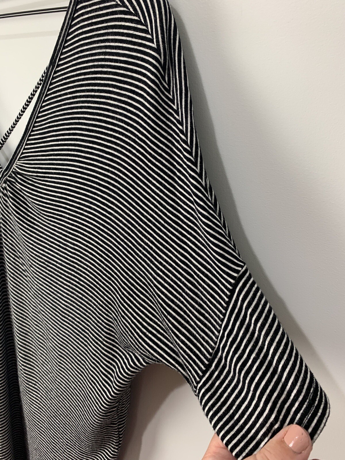 Women’s Olivia Sky Black + White Striped Tee Small - image 2