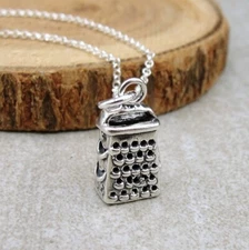 925 Sterling Silver Cheese Grater Necklace - Kitchen Charm - Chef Charm Jewelry