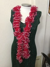 Scarf light weight NEW Pink with silver metallic trim