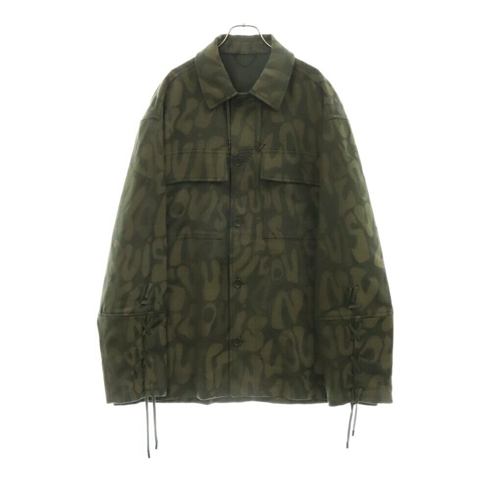 Louis Vuitton 23Ss Lv Lace Wool Overshirt All Over Pattern Military Shirt Jacket