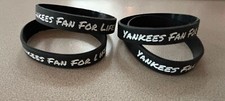 New York Yankees Fan For Life Wristband Bracelet Plastic Lot of 4 FREE SHIPPING