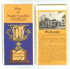 Vintage 1983 South Carolina Official State Hwy. Dept. Road Map April 15, 1983 