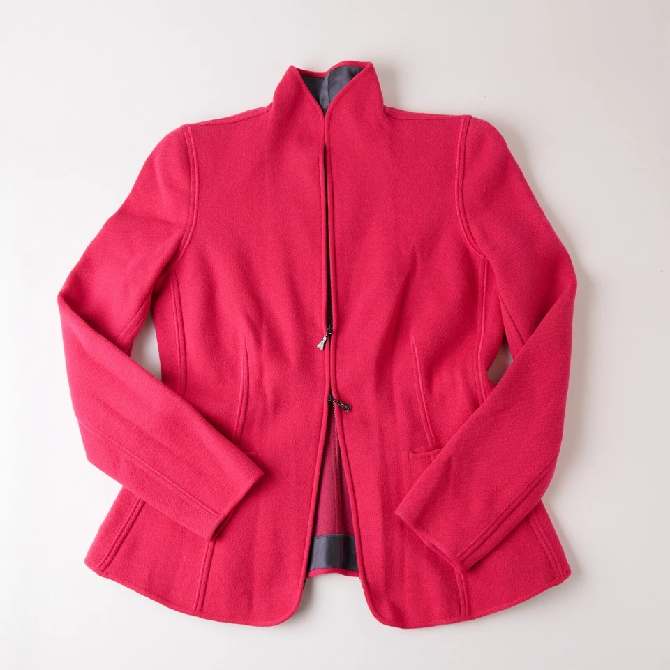 Giorgio Armani Womens 8 IT 46 Pink Mock Neck Jacket Full Zip Dopamine Barbiecore - Image 2 of 4