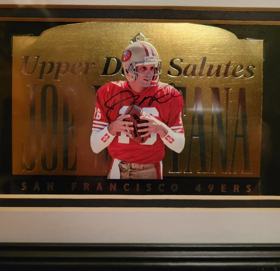 Joe Montana 49ers framed photo & signed 1995 upper deck salute jumbo card Lmtd. - Image 4 of 4