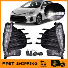 Led Drl Fog Light Lamp Daytime Running Light Fit 2017-2019 Toyota Corolla Se Xse