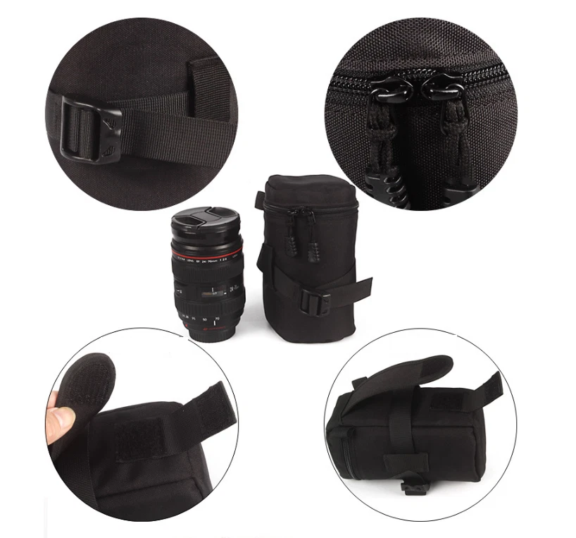 4 Pack Neoprene Camera Lens DSLR Pouch Protector Bag Case Water Resistant Set - Image 2 of 4