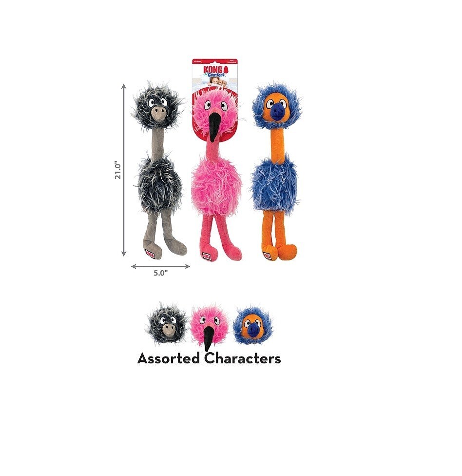 KONG Comfort Jumbo Birds for Dog Toy XL Assorted characters SOLD
