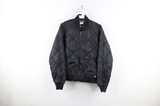 Vintage Dickies Womens Small Spell Out Quilted Full Zip Bomber Jacket Black