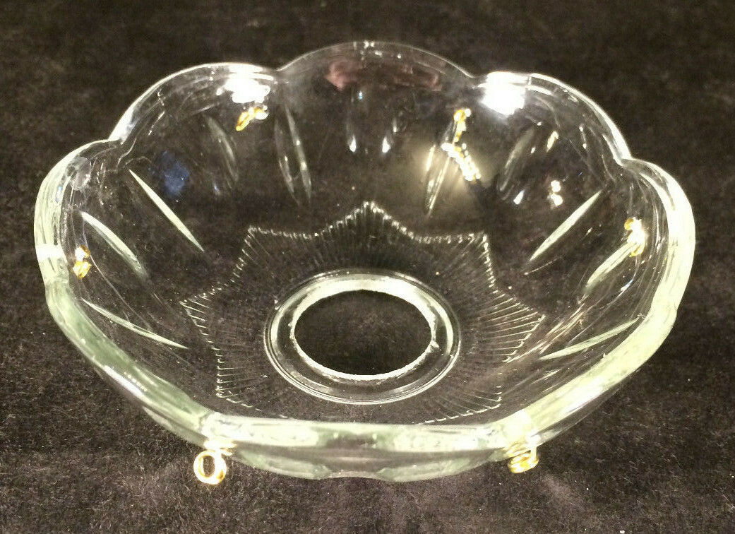 Set Of 4 Pressed Glass Prism Chandelier Bobeche – Clear Round Lamp Bobeche Without Brass Pins (#BB908) 1 thumbnail image