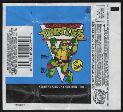 1990 Topps TMNT Teenage Mutant Ninja Turtles Opened Wax Pack Wrapper AA767