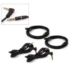 2X 4FT 3.5MM AUX EXTENSION AUDIO STEREO L-SHAPE CABLE BLACK MOTO X NEXUS 4 DROID