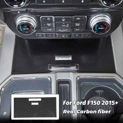 For Ford F150 F-150 2015-2020 Carbon Fiber Console Storage Box Frame Trim Cover