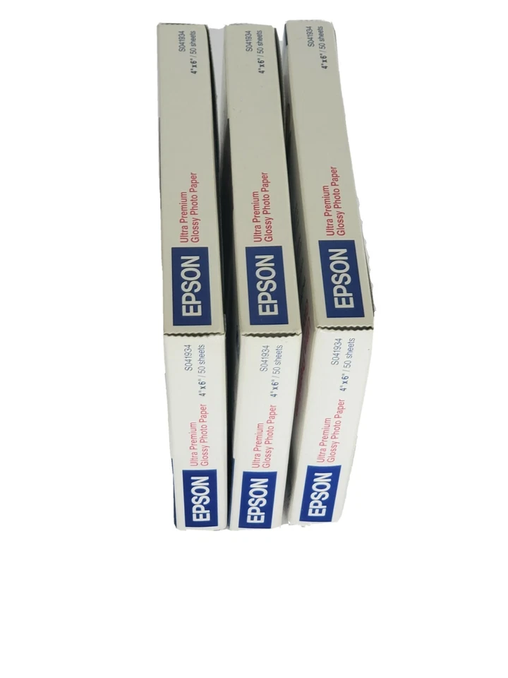 3PACK Epson Genuine Premium Photo Paper Glossy 4x6 79lb 50Sheet Pack Ink Jet New - Image 2 of 4