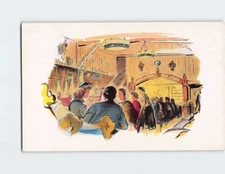 Postcard Mader's German Restaurant Illustration