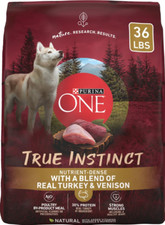 Purina ONE True Instinct Natural with Real Turkey Venison Dry Dog Food, 36 lbs