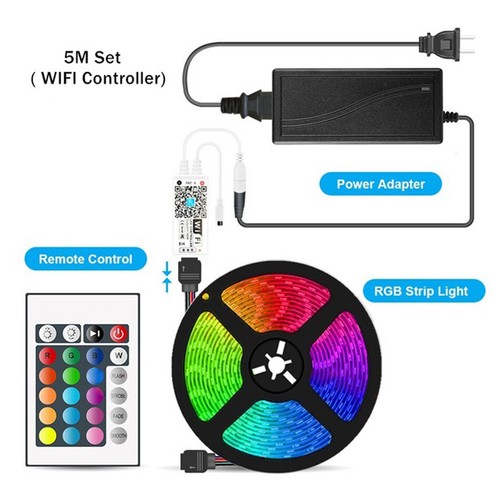 RGB RGBW LED strip 5M 10M 15M set 5050 DC12V 60LEDs/m with WiFi Music Remote - Bild 11 von 15