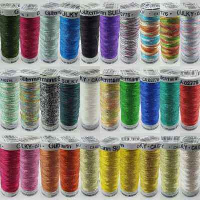 Gutermann Sulky Metallicgarn 200 Meter Maschinen- oder Handnähen Sticken 112D