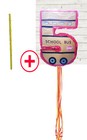 NUMBER FIVE SCHOOL BUS PINATA birthday pull string or hit WITH OPTION OF STICK  