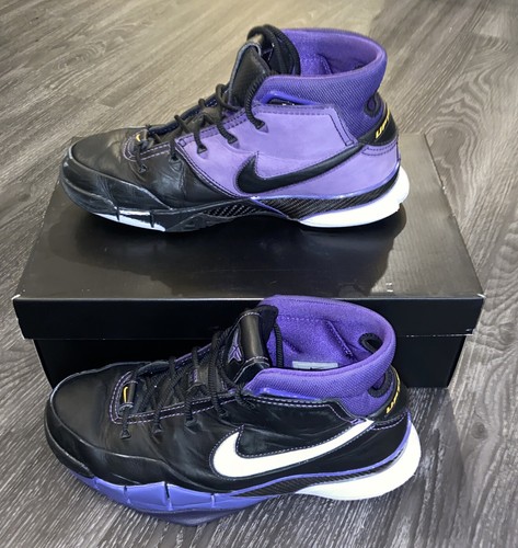 Nike Kobe 1  Protro  (Black/Purple) Blackout Rare Lakers Basketball Mens Size 9 - Picture 5 of 7