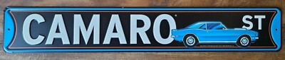 NEW! Camaro St Street Sign Embossed Metal Garage Office Man Cave Chevy Chevrolet