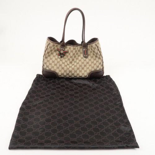 Auth GUCCI Princy Sherry GG Tote Bag Beige Canvas Leather 163805 Used - Picture 23 of 24