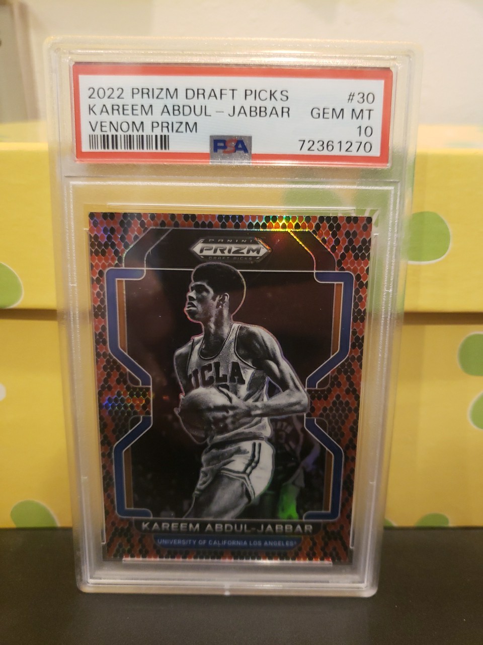 2022 Prizm Draft Picks Kareem Abdul-Jabbar #30 Venom Prizm PSA 10