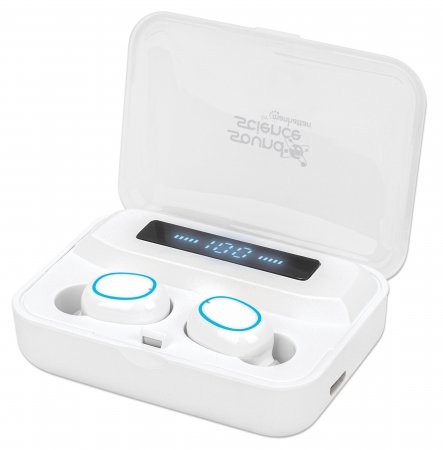 Manhattan Bluetooth Earphones White Microphone Integrated Controls Sweatproof No