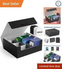 Card Deck Storage Box - Magnetic Closure, 10 Dividers, 1800 Cards
