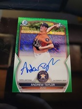 2023 Bowman - Chrome Prospect Auto Andrew Taylor #CPA-ATR Green Shimmer Ref /99 