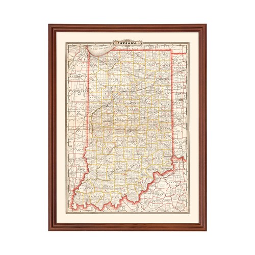 Old Map of Indiana 1882 - Vintage Indiana Art - Picture 1 of 29