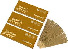 Sandalwood Incense Sticks 100 Grams, Low Smoke Traditional Incense Sticks Made f