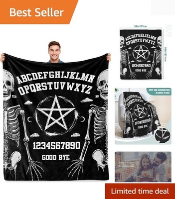 Spooky Ultra-Plush Ouija Board Throw Blanket: Perfect for Halloween Gatherings