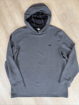 Quiksilver DryFlight Knit Hoodie Longsleeve XL Gray Waffle Knit Surf EUC