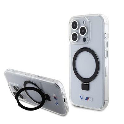 BMW Ring Stand M Collection MagSafe Hülle für iPhone 15 Pro 6.1'' Transparent