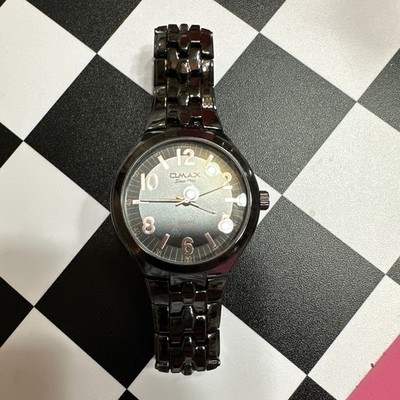 Omax Since 1946 Men s Watch # HBK803 Dark Charcoal Stainless Steel Japan Quartz