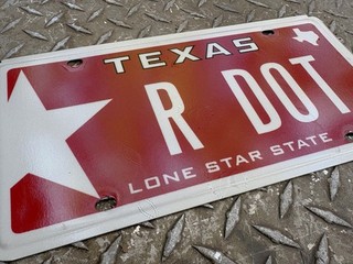 Texas DMV issued uncommon License Plate original and gently used GREAT SHAPE !