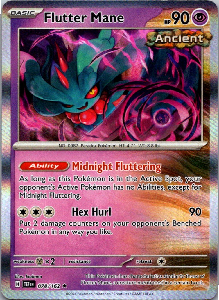 Flutter Mane 078/162 Rare Temporal Forces Pokemon Holo Near Mint