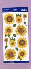 Sticker Sheet Sticko Sunflower Themed Vellum EK Success 13 Pieces Scrapbooking
